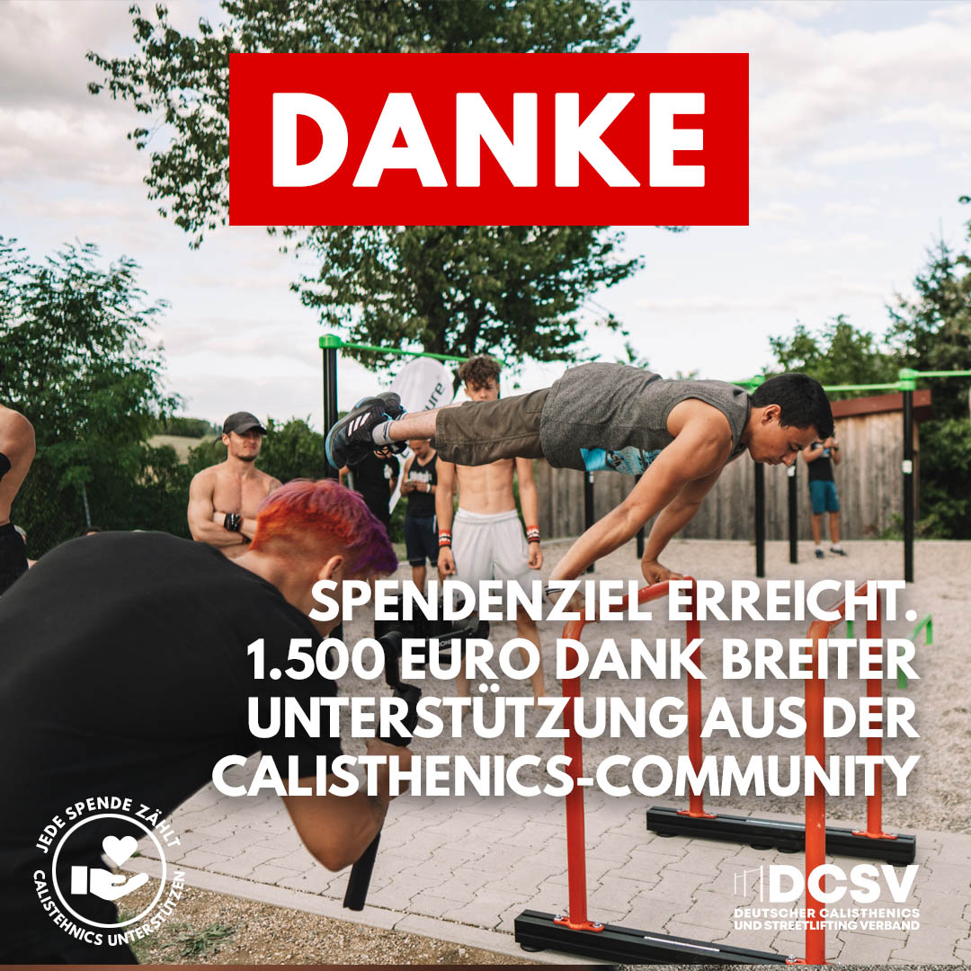 Mehr über den Artikel erfahren Spendenziel erreicht dank breiter Unterstützung aus der Calisthenics Community